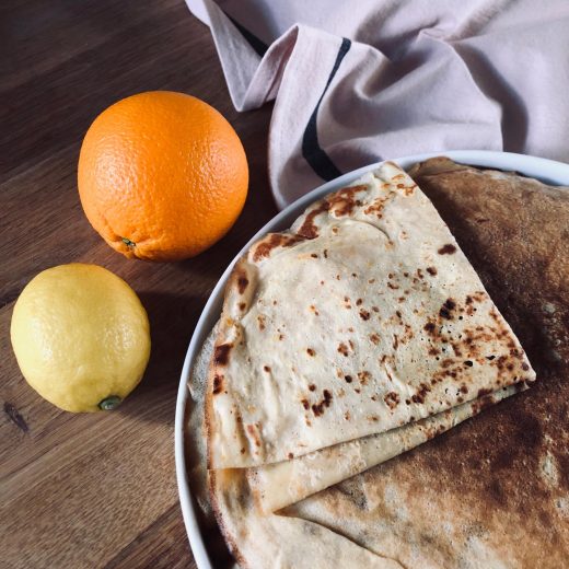 Crêpes aux agrumes et rhum de mamie Gilberte